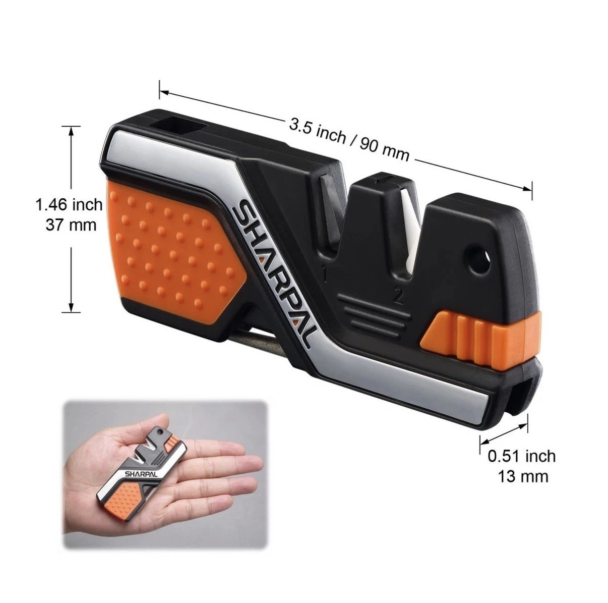 SHARPAL 6-In-1 Pocket Knife Sharpener&Survival Tool, with Fire Starter, Whistle gallery