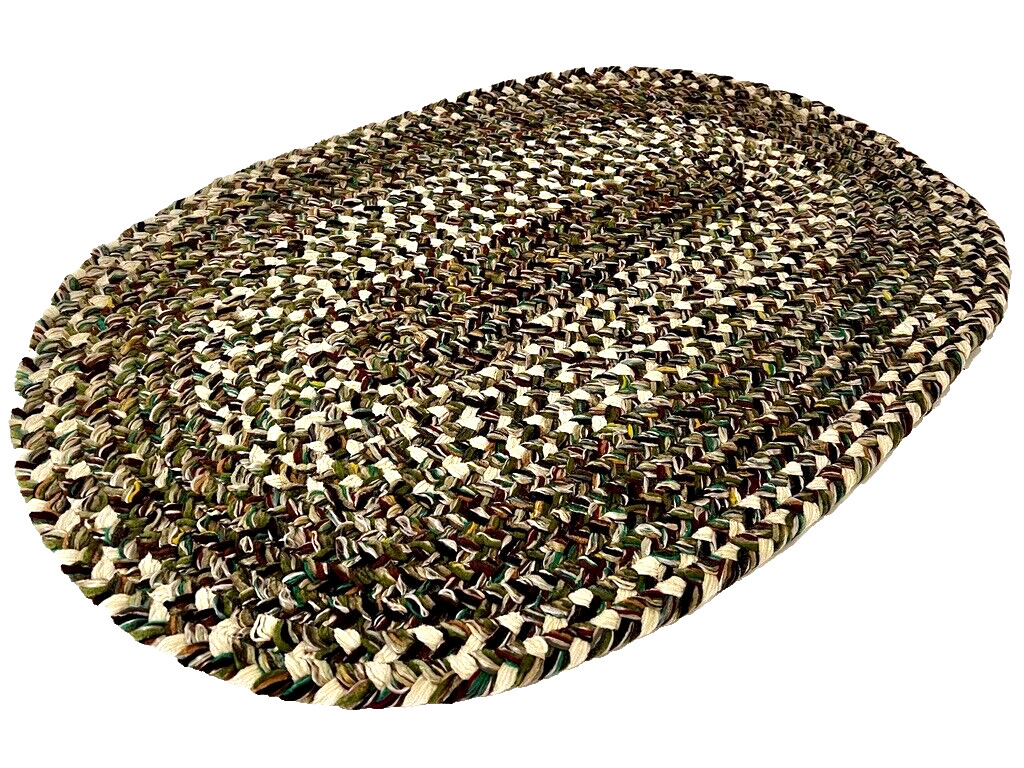 Thick Oval Braided Accent Throw Rug Reversible Classic Multicolor 31.5in x 20in gallery