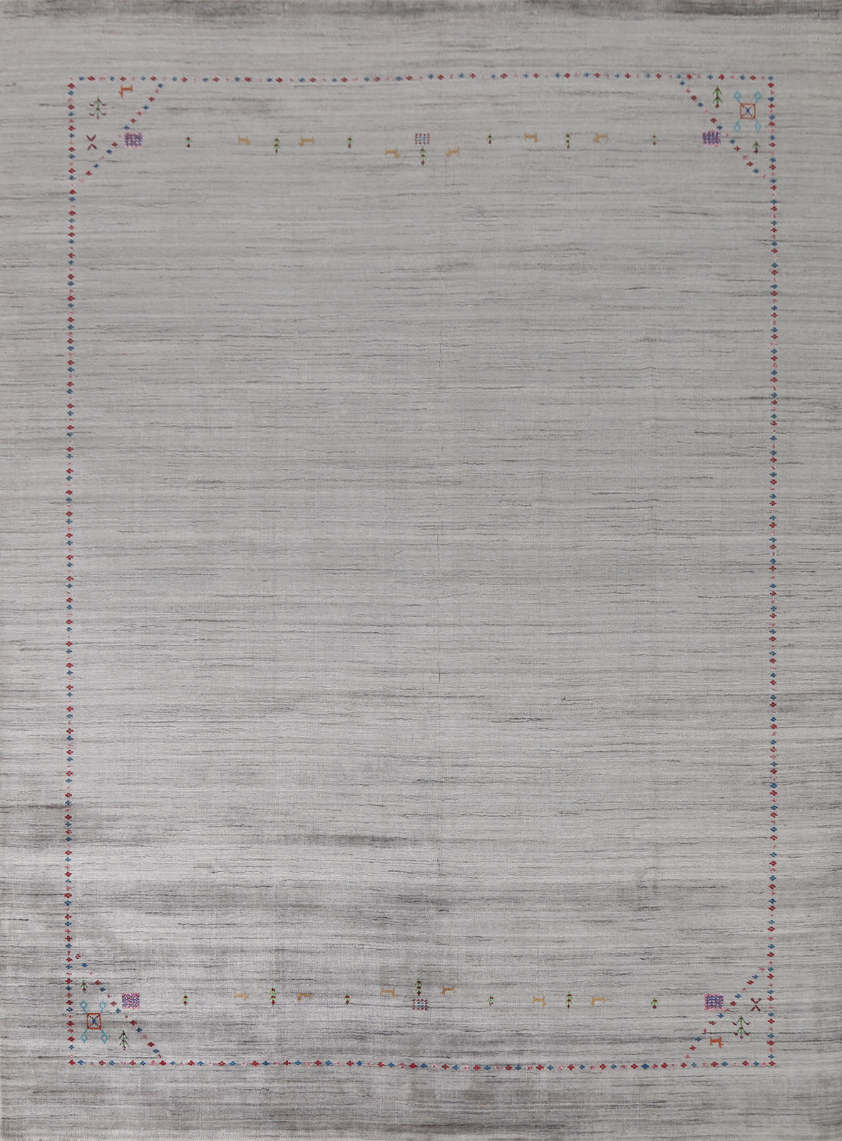 Oriental Gabbeh Indian Rug Greys & Charcoal Handmade wool 9x12 ft gallery