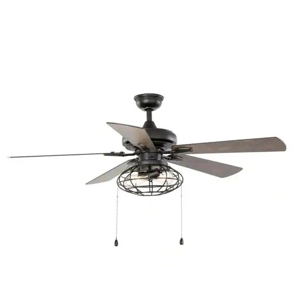 Home Decorators Collection YG629A-MBK Indoor Ceiling Fan with Light - Matte... gallery
