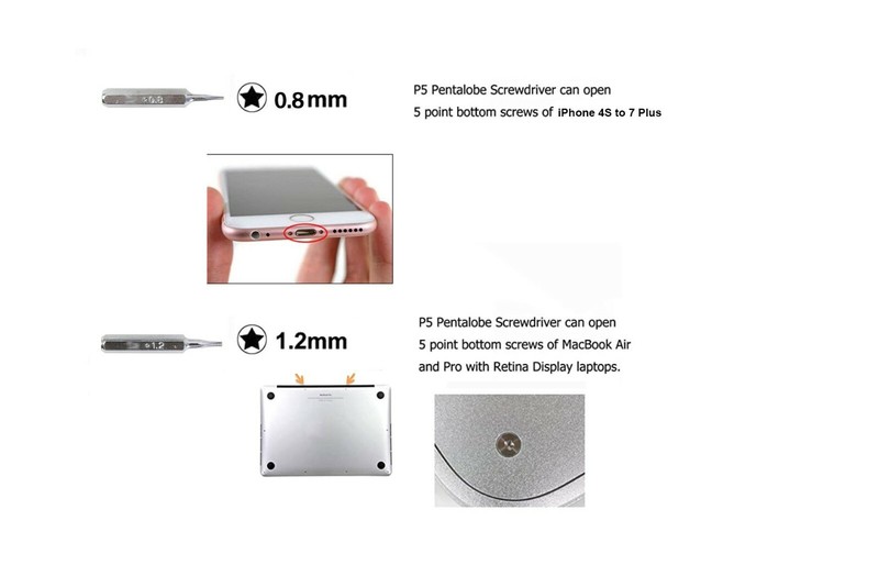 Precision Screwdriver Bits Option: Pentalobe 0.8,1.2mm/Torx T2-6,Y0.6,U2.6,TR2.3 gallery