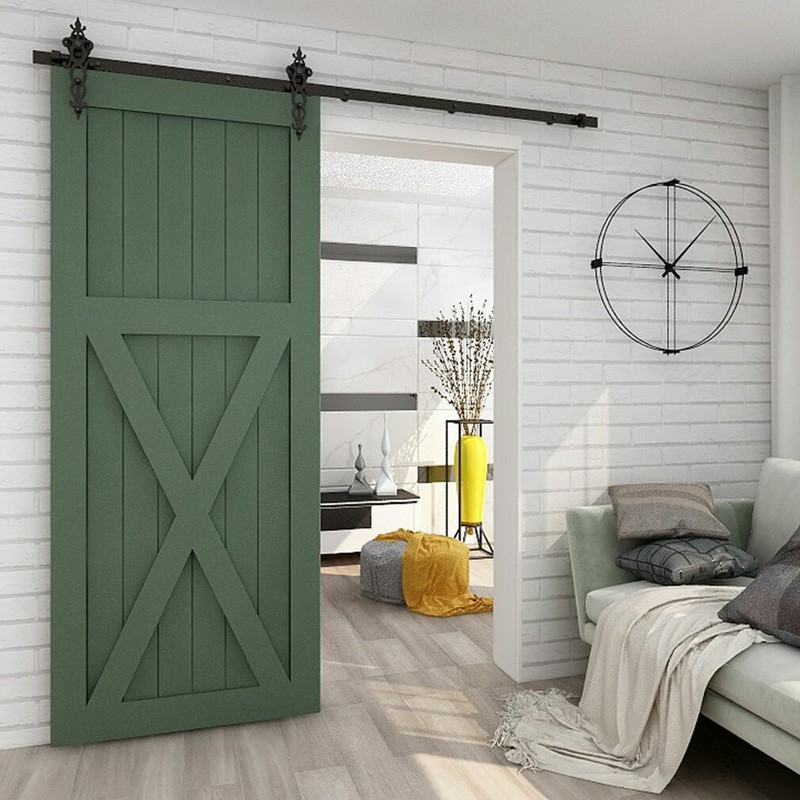 4FT ~ 20FT Sliding Barn Door Hardware Track Kit for Single/Double Vintage Roller gallery