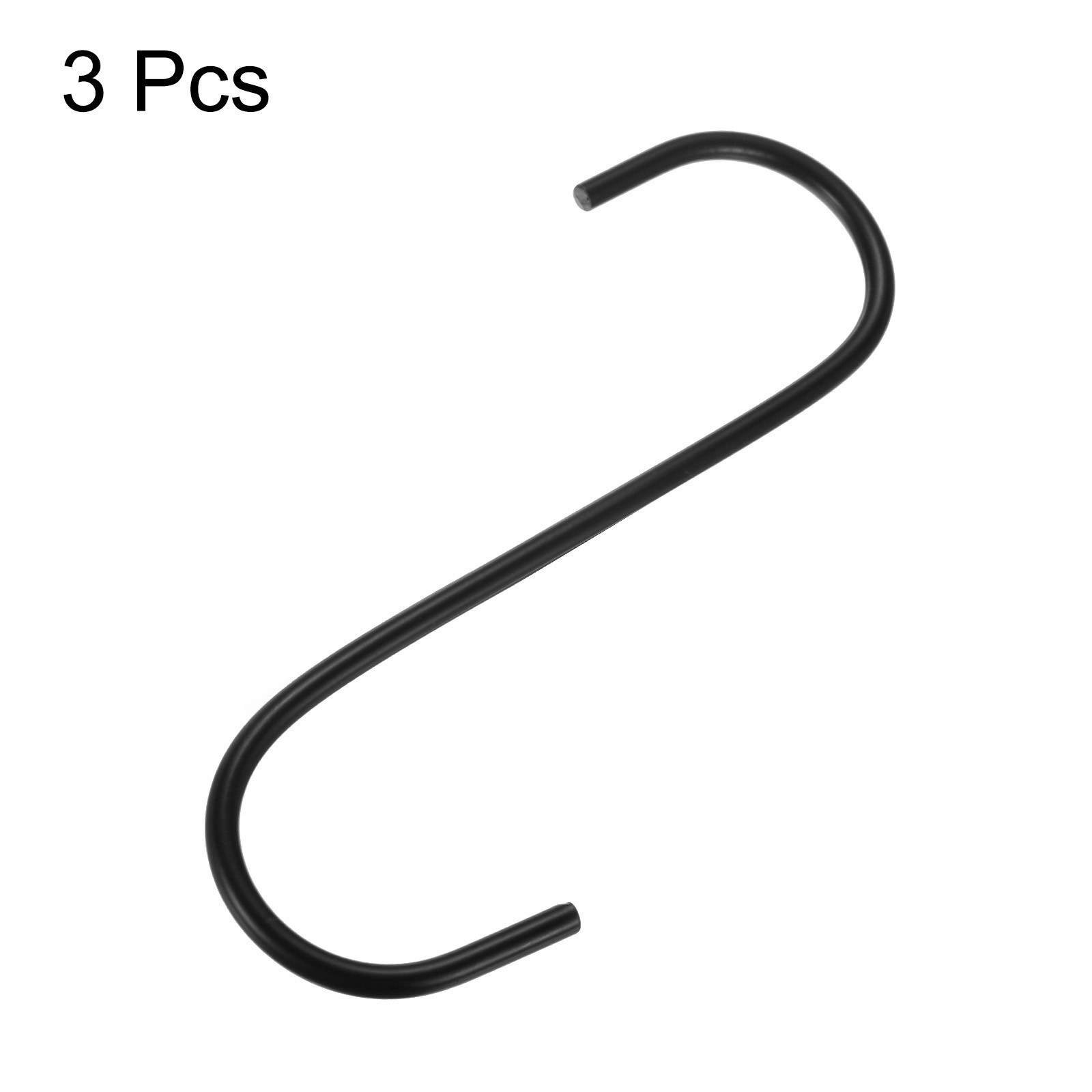 3pcs Long S Hooks 4 Inch S-shaped Hanging Hooks for Hanging Plant Black gallery