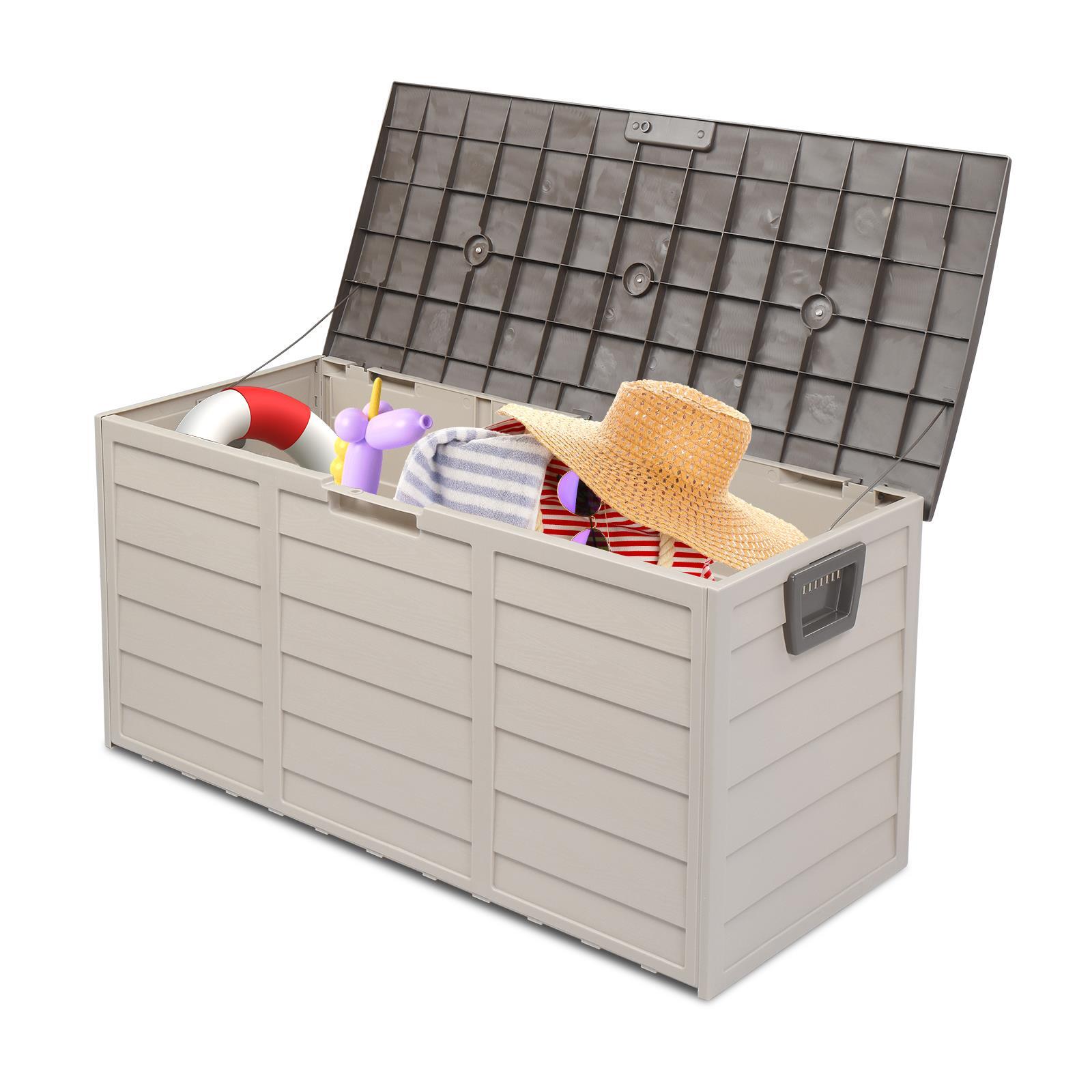 75 Gal Deck Box Outdoor Storage Box for Patio Furniture Cushions Gardening Tools gallery