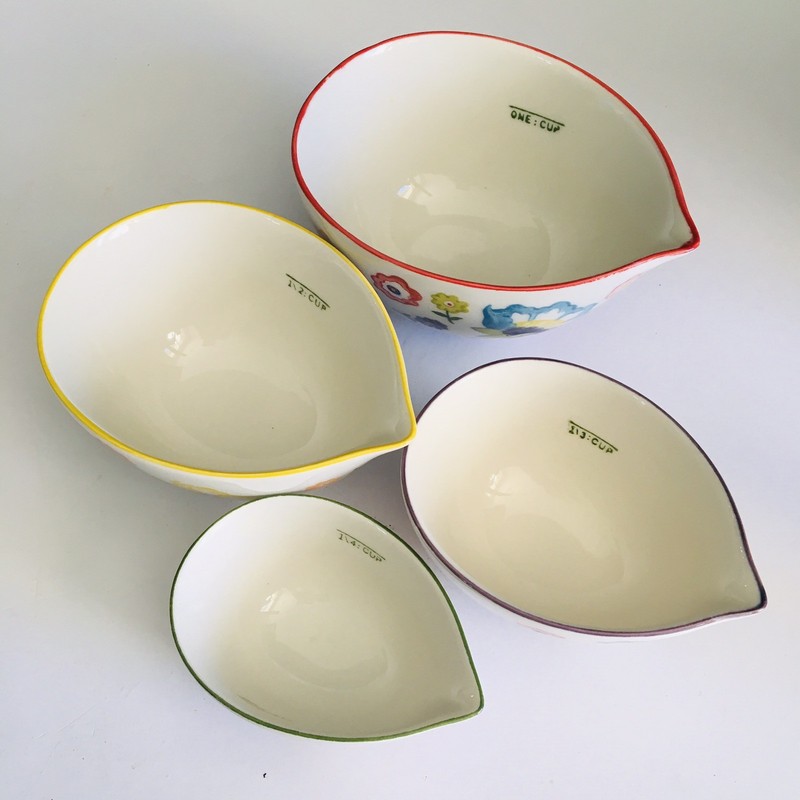 Pier 1 Stacking Ceramic Measuring Cups and Spoons Full Set 8 Pieces gallery