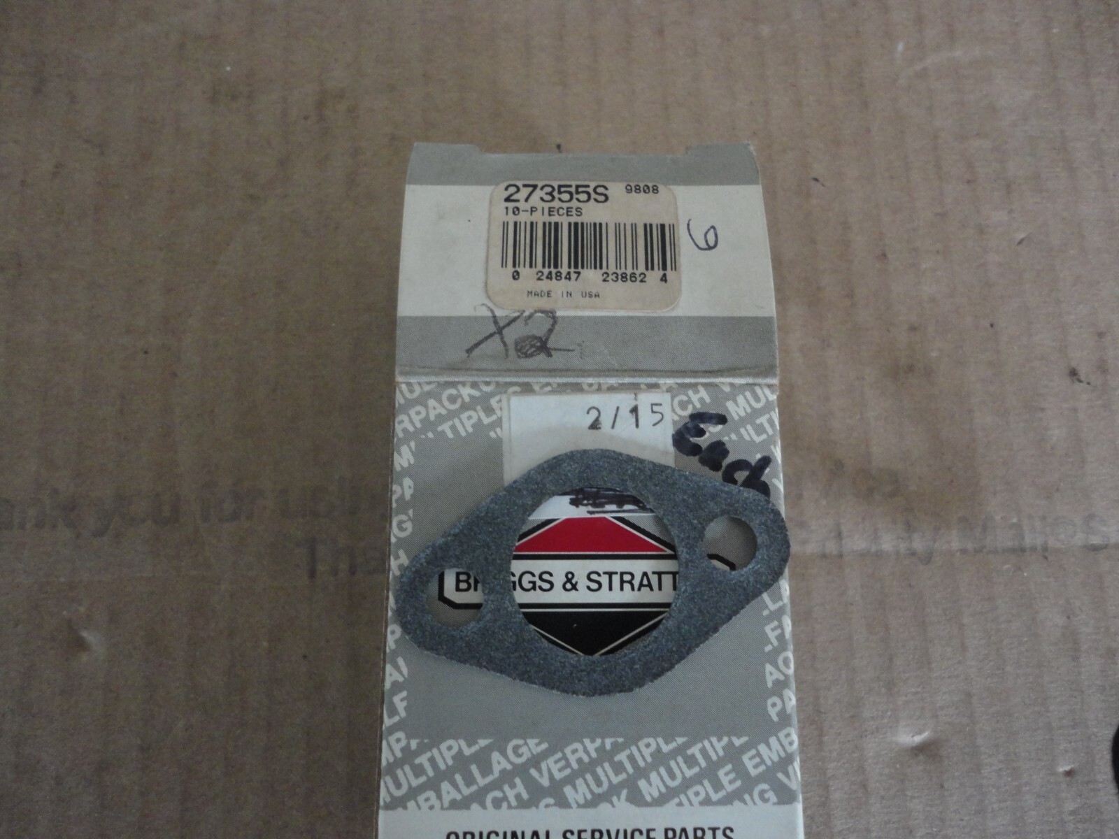 ONE NEW Genuine Briggs and Stratton 27355S Intake Gasket, FREE Shipping gallery