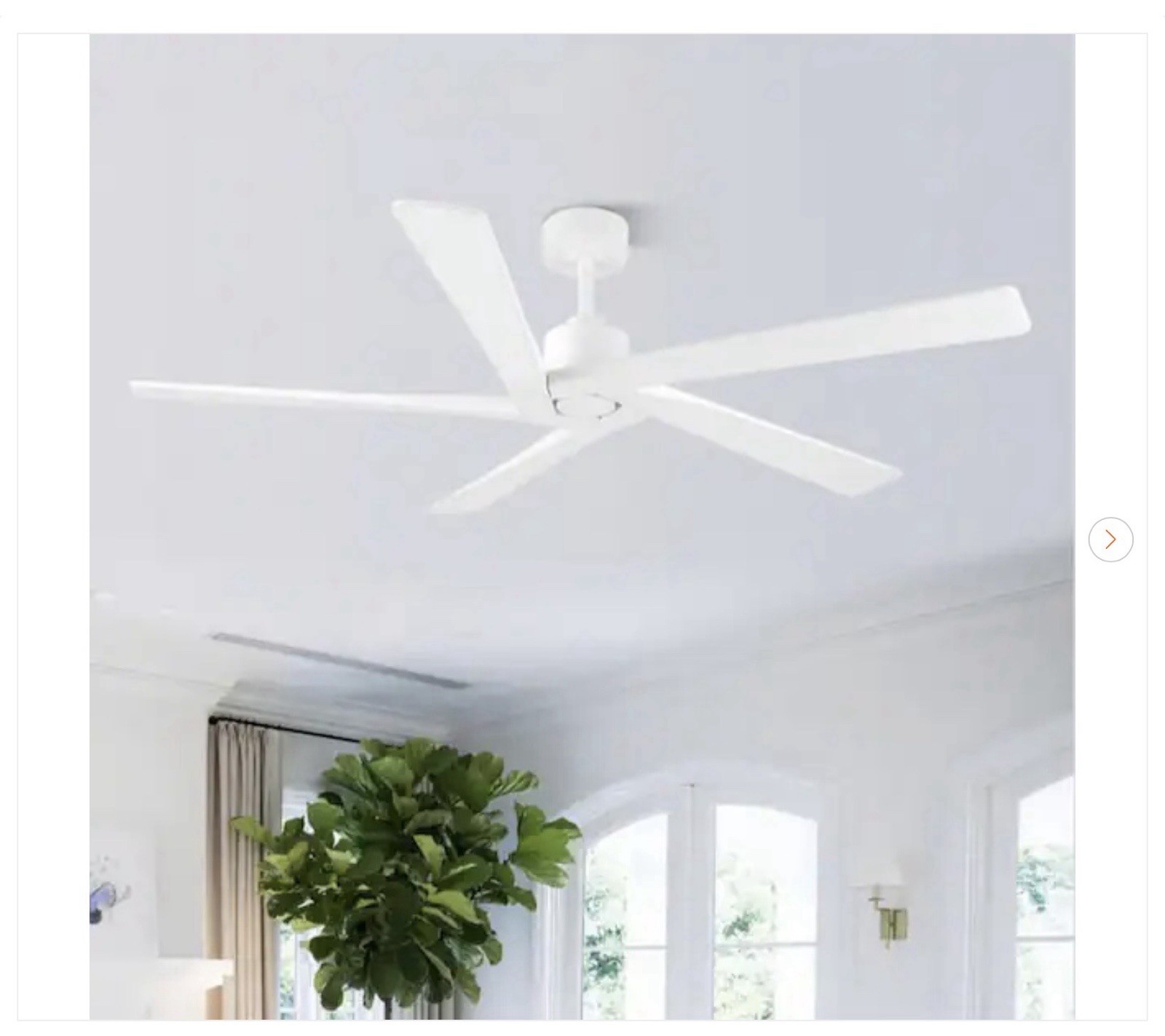 MLiAN 72 In DC Indoor White Ceiling Fan 5 Wood Blades with Remote No Light NEW gallery