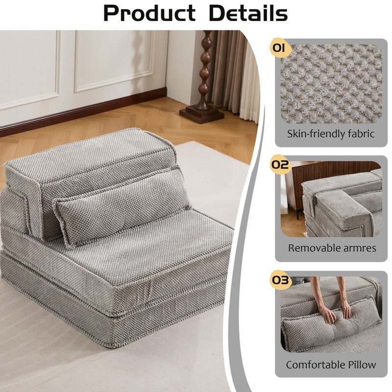 Compression Mahjong Sofa,Convertible Floor Sofa Bed ,DIY Boneless Modular Sectio gallery