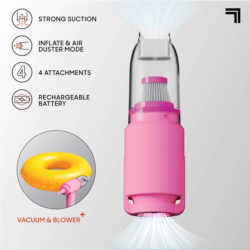 Sharper Image Cordless Handheld Vacuum and Blower Pink gallery
