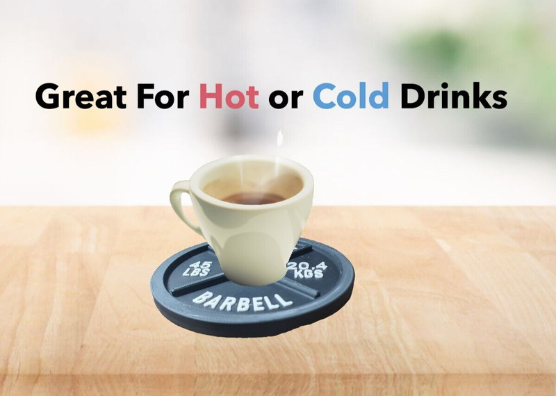 Barbell Weight Plate Drink Coasters Bumper Plate Trainer Gym Father Gift For Him gallery