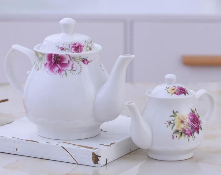 Small Teapot Flower Ceramic Tea Pot For 1 Person Use 13oz 400ml Drinkware Gift gallery