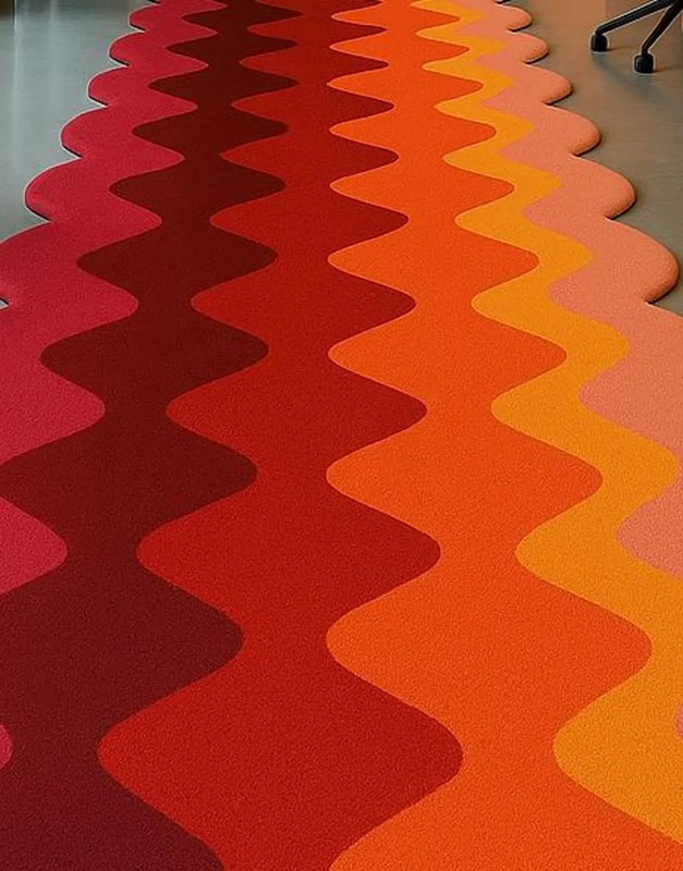 Sunset Gradient Wool Runner Rug | Modern Wavy Hallway Carpet gallery
