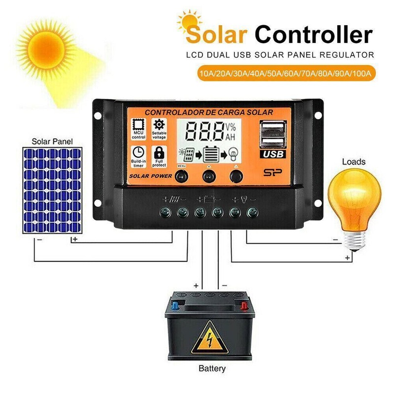 100A MPPT Solar Panel Regulator Charge Controller Auto Focus Tracking 12/24V US gallery