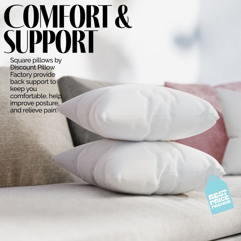 Euro Pillow Stuffing Throw Pillow Insert Form inserts USA Cotton Shell Pair of 2 gallery
