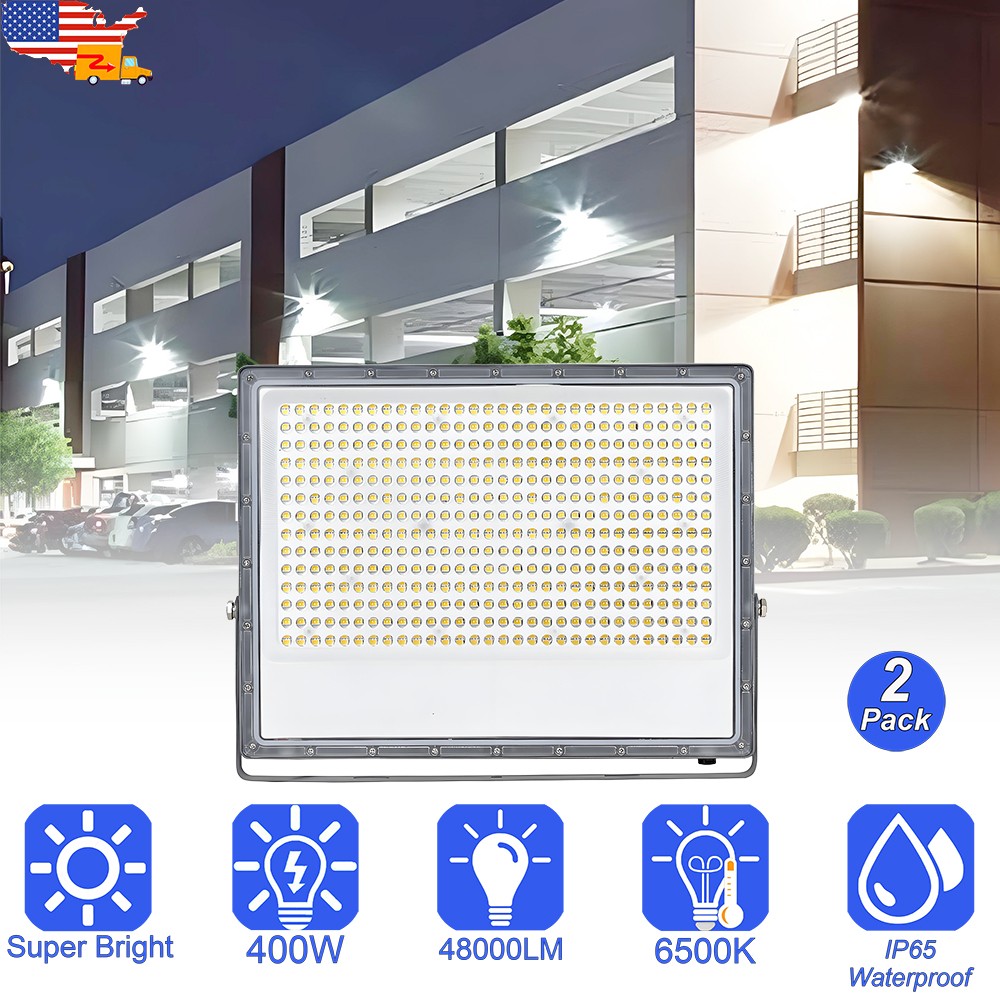 2 PCS LED Flood Light 400W AC110V-277V Led Stadium Dock Billboard Lights Plug-in gallery