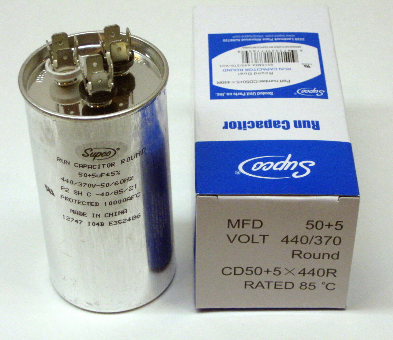 Air Conditioning HVAC Round Dual Motor Run Capacitor 50 + 5 MFD 440 Volt gallery