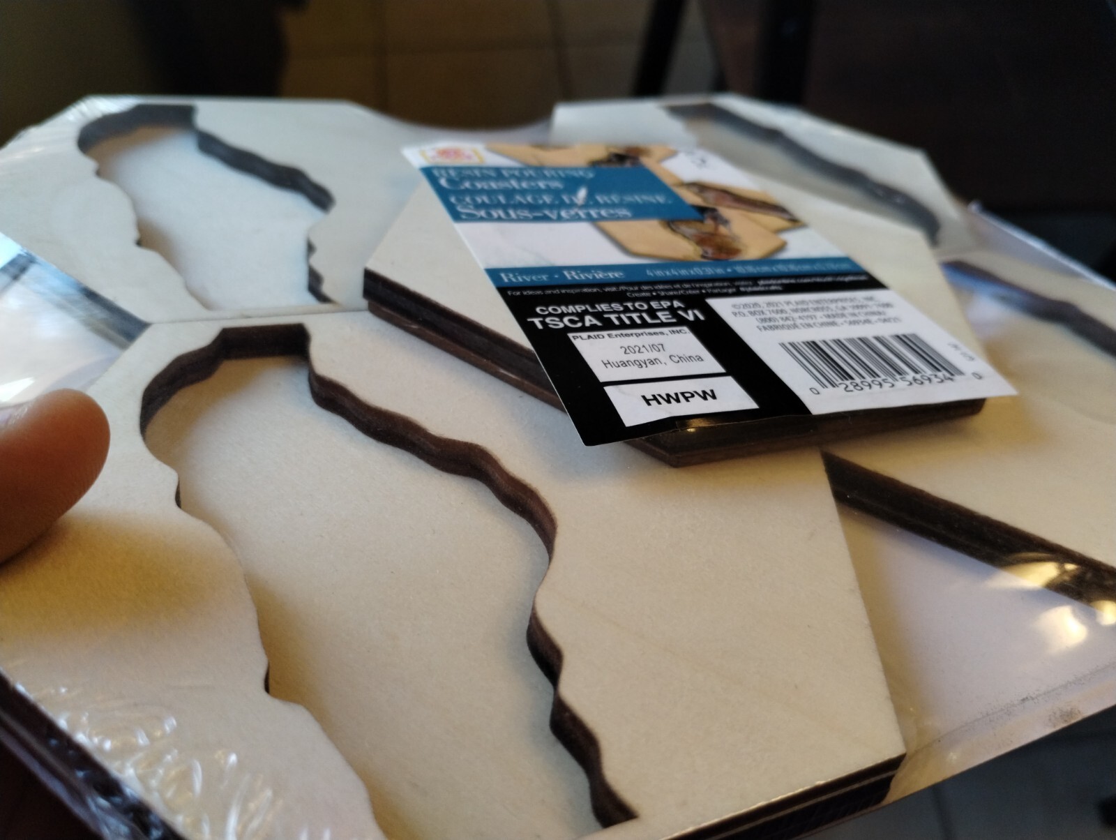 Wooden Coasters Unfinished Epoxy Resin Crafts Set of 5 DIY Projects NEW gallery