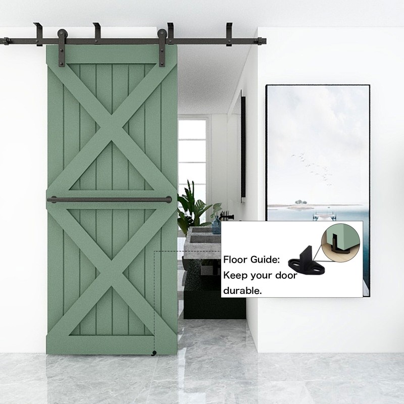4FT-20FT Sliding Barn Door Hardware Kit Track Roller Closet Ceiling Mount Rail gallery