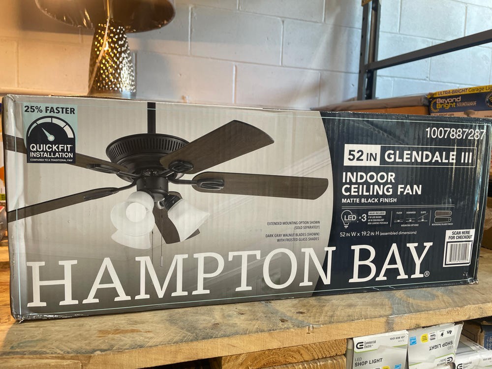 Hampton Bay 52in Matte Black Indoor Ceiling Fan gallery