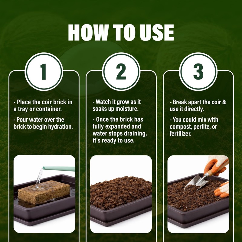 10 Pack Coconut Coir Bricks 14 Lbs | Organic Compressed Cocopeat Soil, Seed Star gallery