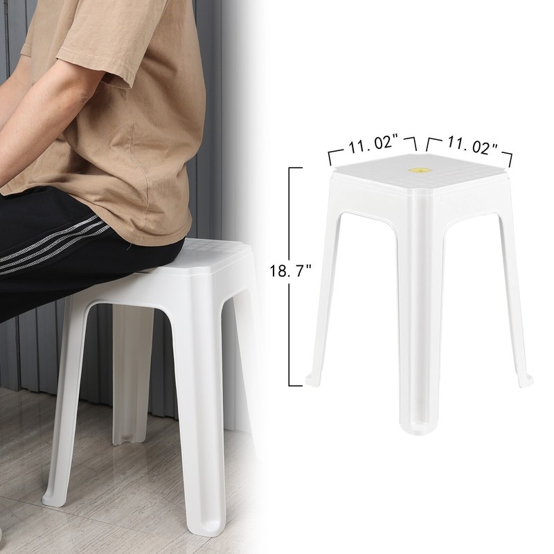 Kekow 18.5" H Plastic Nesting Stool Commercial Stackable Seat Stool, 6/12-Pack gallery