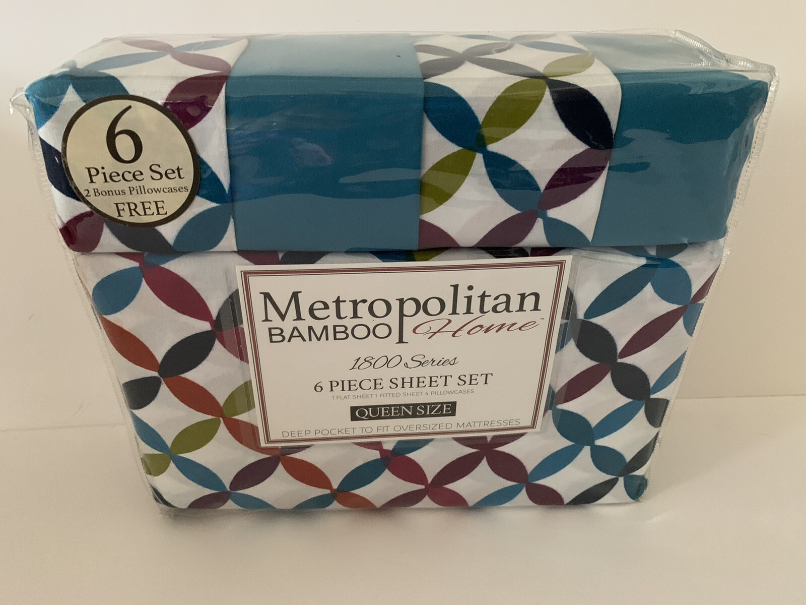 Queen Six Piece Sheet Set 1800 Deep Pocket Geometry gallery