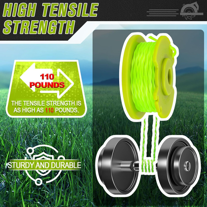 Trimmer String for Ryobi Weed Wacker String Replacement, 11FT/0.080'' Twisted St gallery