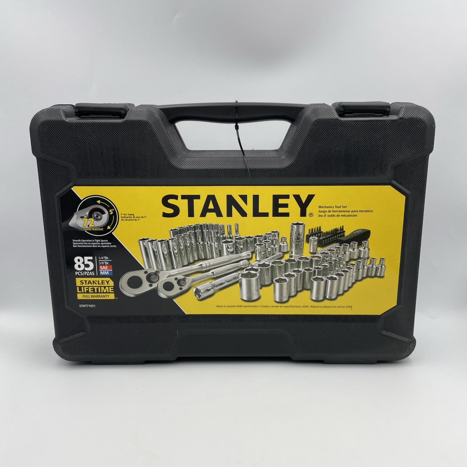 NEW SAE Metric 85-Piece Mechanics Tool Set Ratchet & Socket 1/4 in 3/8 in Drive gallery