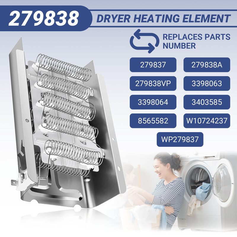 6 Pack 279838 Dryer Heating Element AP3094254 PS334313 3398064 Fit Whirlpool gallery
