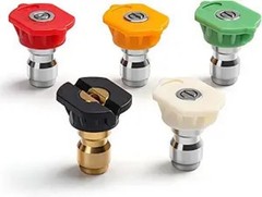Pressure Washer Nozzle Tips 5-Pack with 5 Spray Angles, 1/4″ Quick Connector, Fi