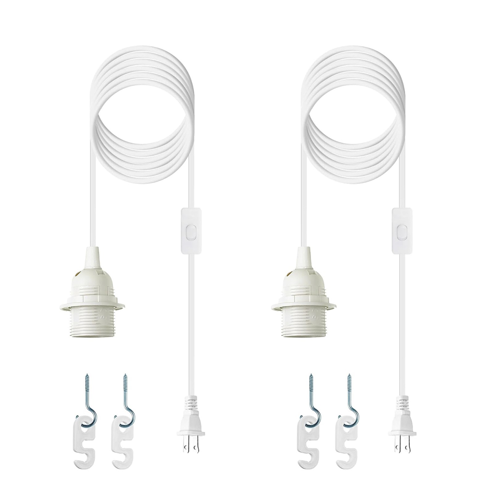 Plug in Light Socket Kit 16Ft Pendant Light Cord E26 E27 Hanging Lamp with gallery