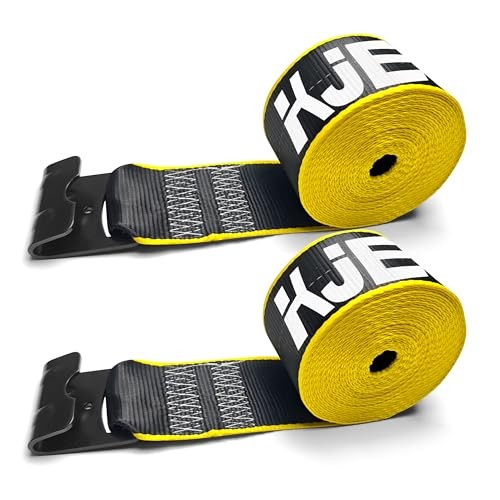 2 Pack Reflective 4 Inch Straps for Flatbed Trailer, 4" x 30' Black Heavy