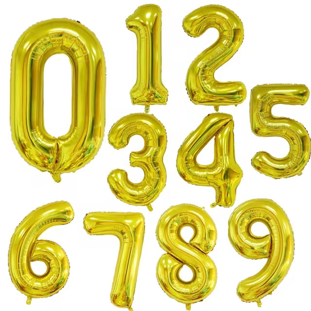 32" Golden Number 0 Foil Balloon gallery