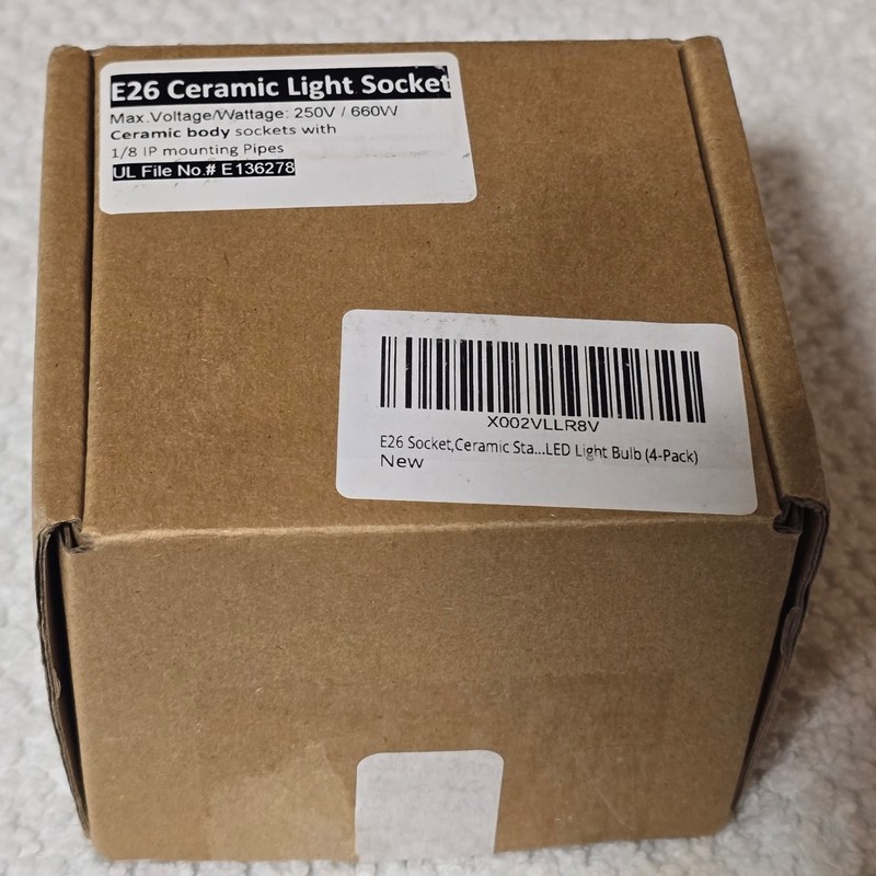 E26 Porcelain Light Socket Medium Base Screw Lamp Holder 660W 250V UL Listed NOB gallery