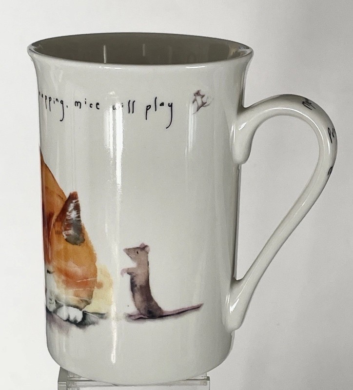 KENT POTTERY PORCELAIN “CAT NAPPING” TEA/COFFEE MUG ~ ~ ENGLAND gallery
