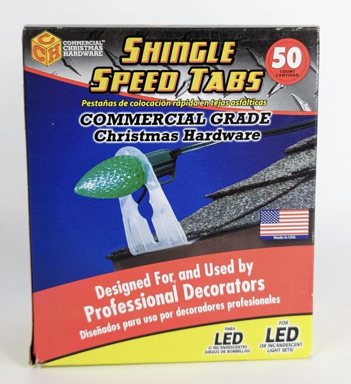50 Shingle Speed Tabs Commercial Grade For Christmas LED & Incandescent Lights gallery