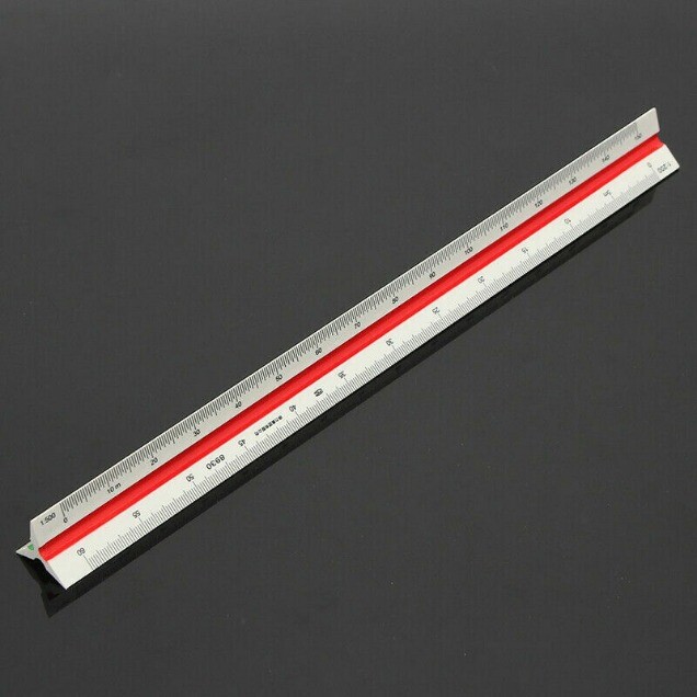 30cm/12" Solid Plastic Metric Triangular Scale Ruler Architect Engineers gallery