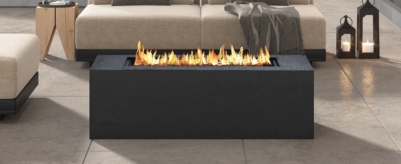 Outdoor Rectangular Propane Fire Pit 40000 BTU 41.9 Inch Black Magnesium Oxide gallery
