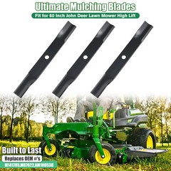 3Pcs Mower Blades Mulching Blade for 60″ John Deer High Lift Steel NEW