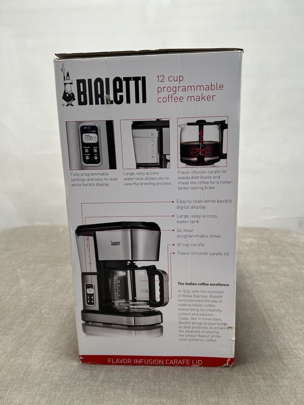 Bialetti 12 Cup Programmable Coffee Maker Model MD-278 35061 Rare Tested Working gallery