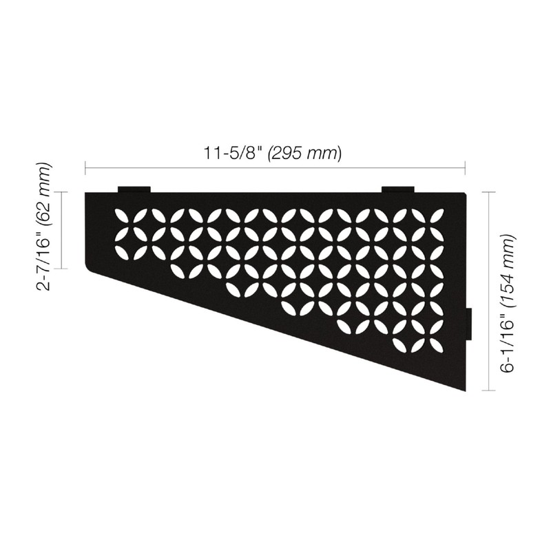 Schluter Systems Quadrilateral Corner Shelf-E - Floral Design - Matte Black - (S gallery