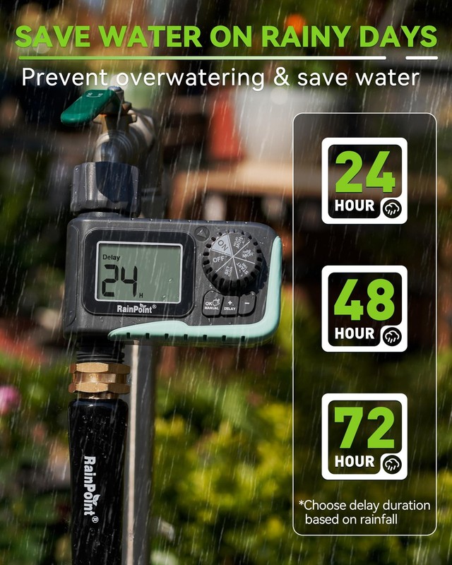 Sprinkler Timer Programmable Water Digital Irrigation Rain Delay Manual ITV105NH gallery
