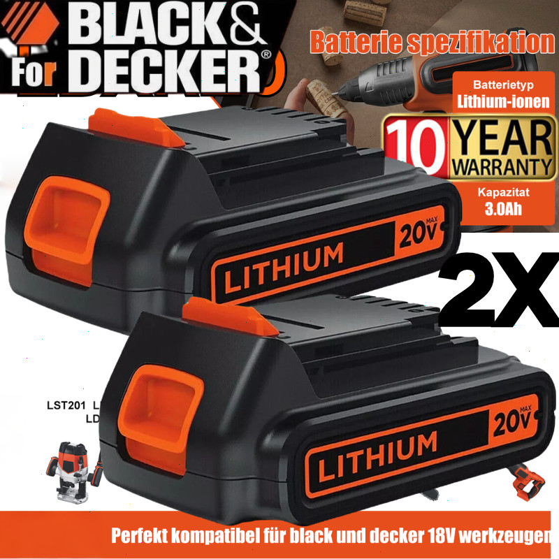 2PACK 20V Lithium-ion 1.5Ah Battery for BLACK DECKER 20 Volt LBXR20 LBX20 LB20 gallery