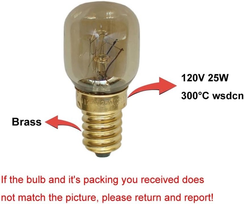 2 Pack, Fulfilled by Amazon, WSDCN E14 T25 25W 120V 120 Volt 125V 110V~130V gallery