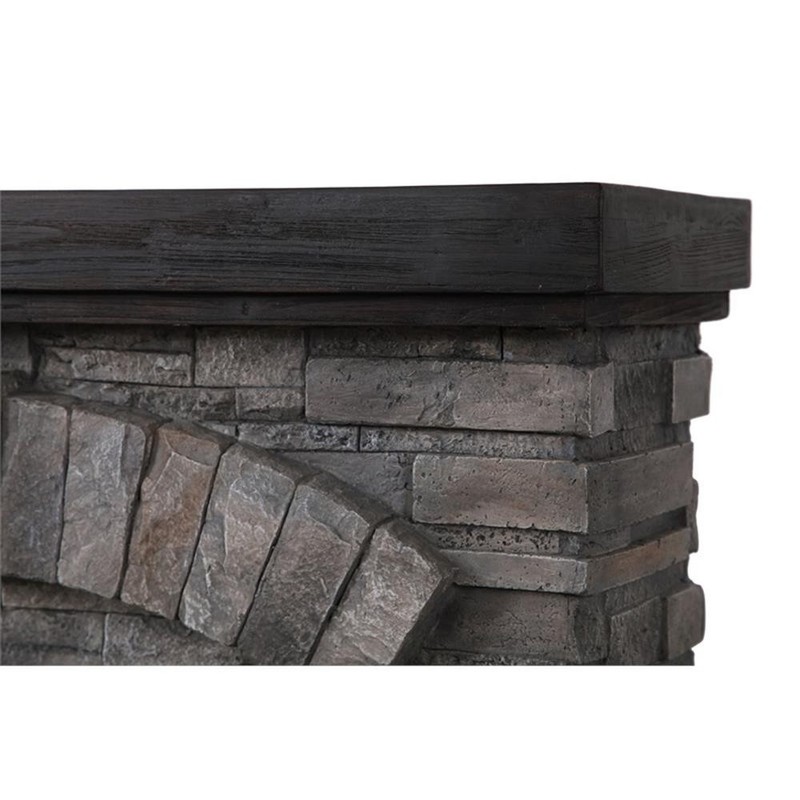 Bowery Hill Magnesium Oxide Gray Electric Fireplace Rectangular 36" Assembled gallery