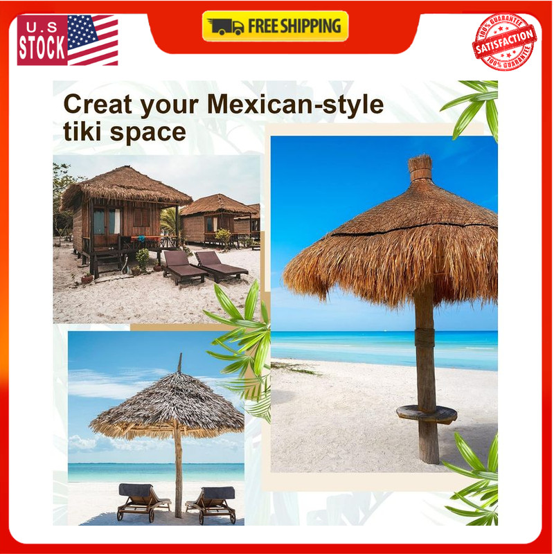 Berlune 16.5ft x 20in Artificial Thatch Roof Roll for Tiki Bar, Patio, Garden gallery