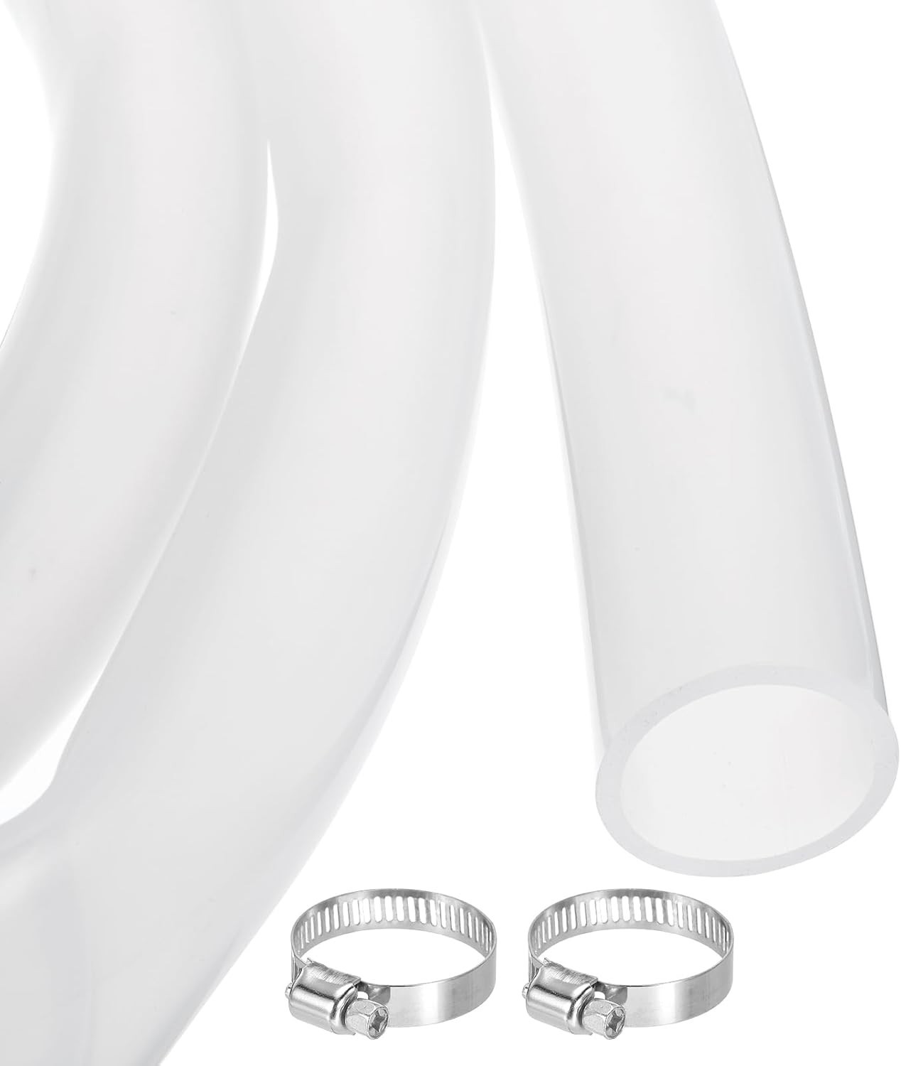MECCANIXITY 3.3ft Clear Silicone Rubber Tubing 1 1/4" ID 1 1/2" OD Plastic Tu... gallery