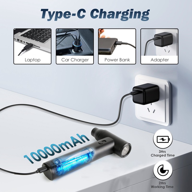 1Set Compressed Air Duster Brushless Motor 250000RPM Stepless Variable Speed 1Wm gallery