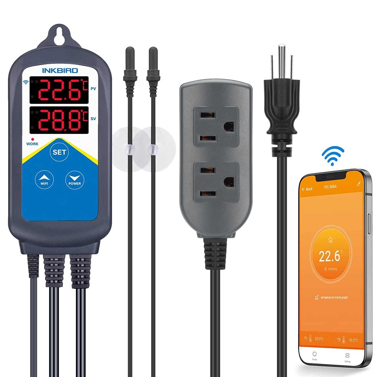 WiFi Digital Temperature Controller Heating ITC-306A 110V Thermostat Heat Relay gallery