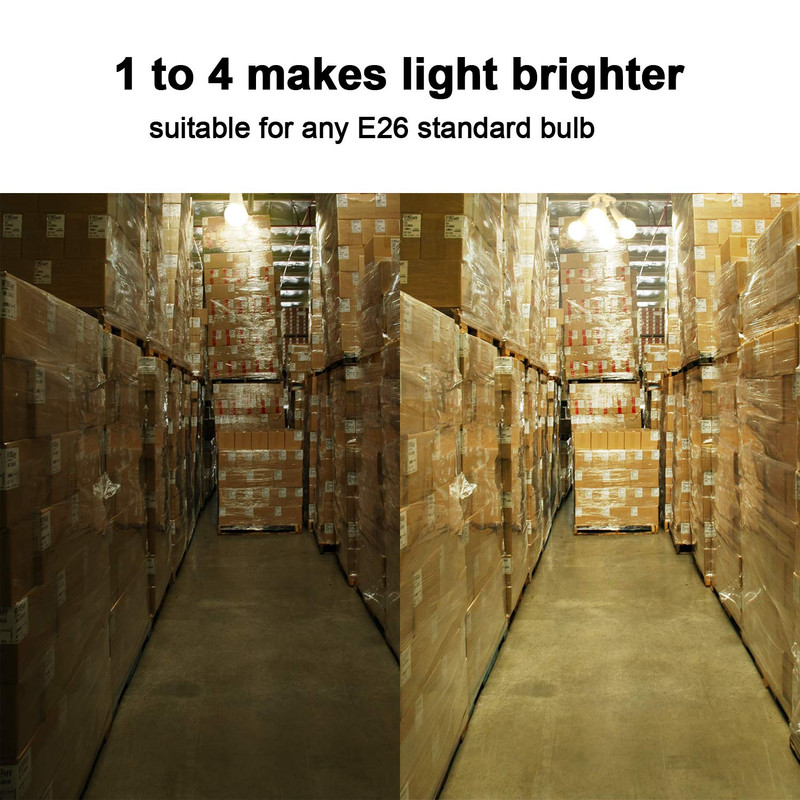 4 in 1 E26 Light Socket Splitter Adapter, Standard Base LED Bulbs Converter gallery